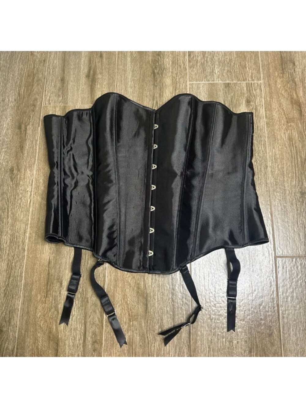 Hips Curves Stella Satin Corset Black 4XL Silver Closure